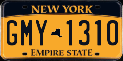 NY license plate GMY1310