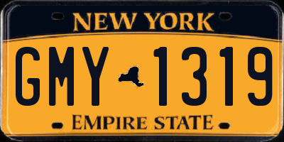 NY license plate GMY1319