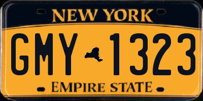 NY license plate GMY1323