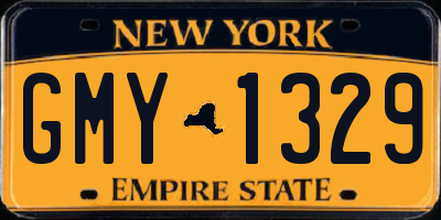 NY license plate GMY1329