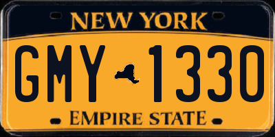 NY license plate GMY1330