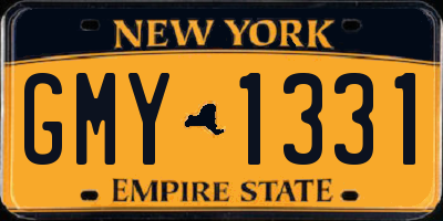 NY license plate GMY1331