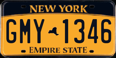 NY license plate GMY1346