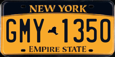 NY license plate GMY1350