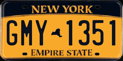 NY license plate GMY1351