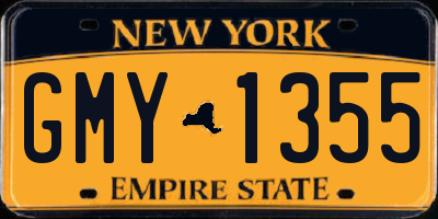 NY license plate GMY1355