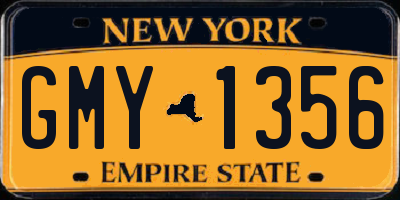NY license plate GMY1356