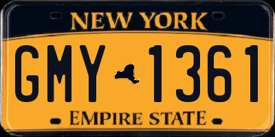 NY license plate GMY1361
