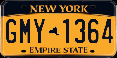 NY license plate GMY1364