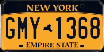 NY license plate GMY1368