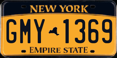 NY license plate GMY1369