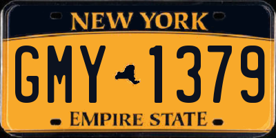 NY license plate GMY1379
