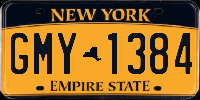 NY license plate GMY1384