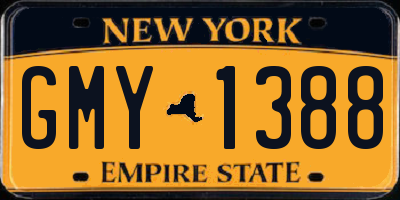 NY license plate GMY1388