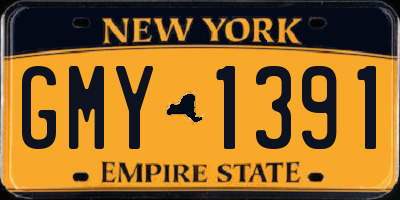 NY license plate GMY1391