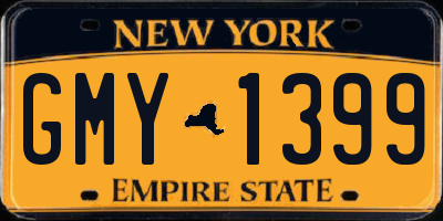 NY license plate GMY1399