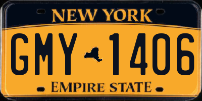 NY license plate GMY1406