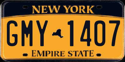 NY license plate GMY1407
