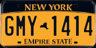 NY license plate GMY1414