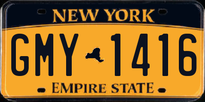 NY license plate GMY1416