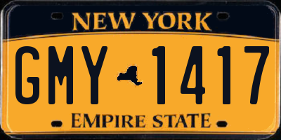NY license plate GMY1417