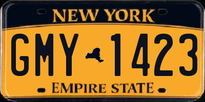 NY license plate GMY1423