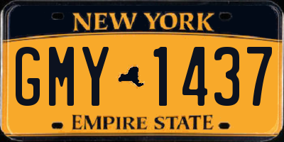 NY license plate GMY1437
