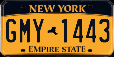 NY license plate GMY1443