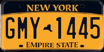 NY license plate GMY1445