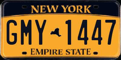 NY license plate GMY1447