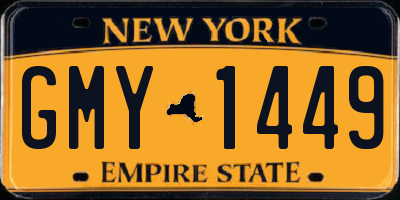 NY license plate GMY1449