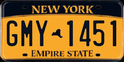 NY license plate GMY1451