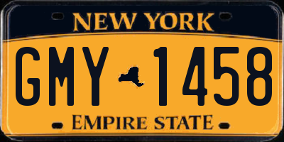 NY license plate GMY1458