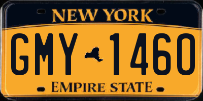 NY license plate GMY1460