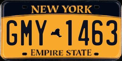 NY license plate GMY1463