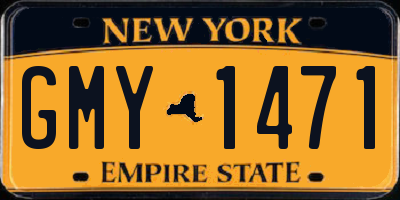 NY license plate GMY1471