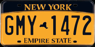 NY license plate GMY1472