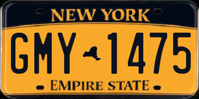 NY license plate GMY1475