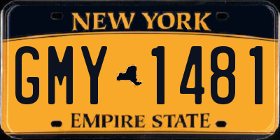 NY license plate GMY1481