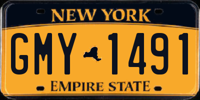 NY license plate GMY1491