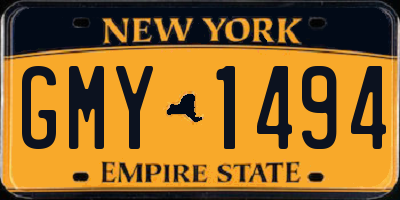 NY license plate GMY1494