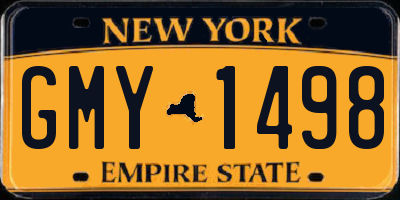 NY license plate GMY1498