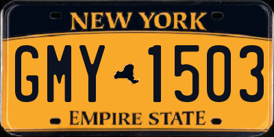 NY license plate GMY1503