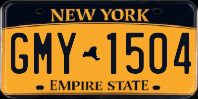 NY license plate GMY1504