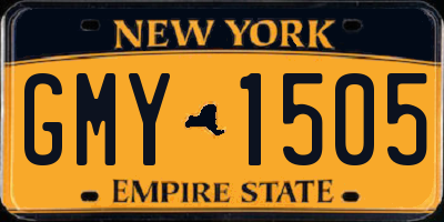 NY license plate GMY1505