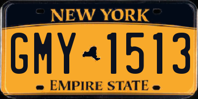 NY license plate GMY1513