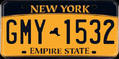 NY license plate GMY1532