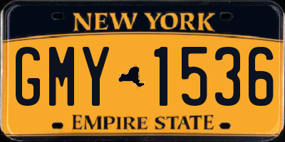 NY license plate GMY1536