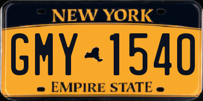 NY license plate GMY1540