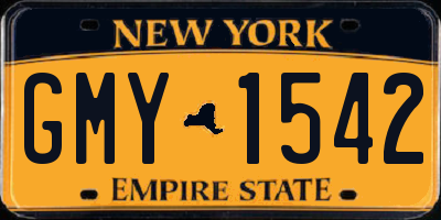 NY license plate GMY1542